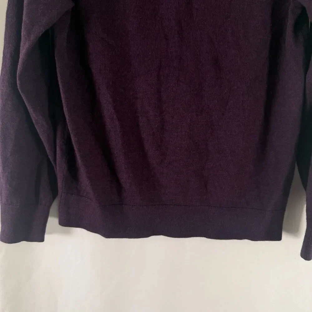 J. Crew Wool Blend Sweater Men's medium Burgundy Collared Long Sleeve Knit